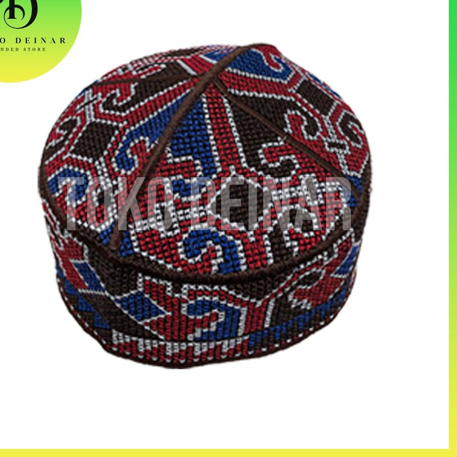[P-7-W ❤] Peci PAKISTAN Haji Alay Kopeah Lokal / Kopiyah Santri / Kupiyah Motif Bordir Dewasa Anak L