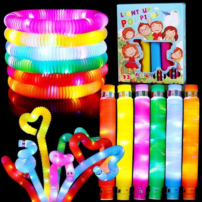 Mainan light up pop tubes pop pipes lampu LED Tube stick NJ191 - BOX ISI 12PCS