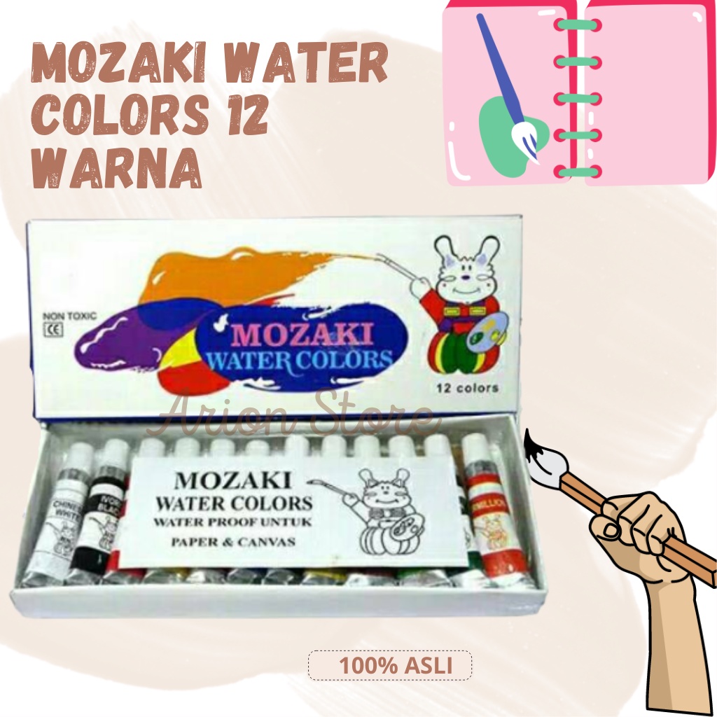 

[ARION STORE] Cat Air Watercolors 12 Warna Mozaki / Cat Air 12 Warna Mozaki [SET]