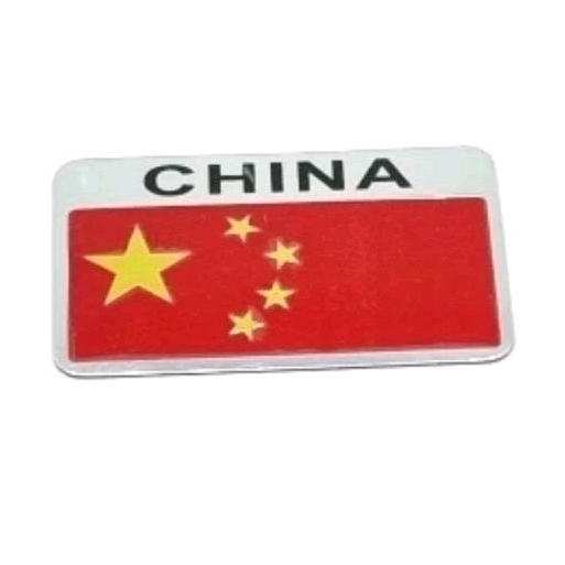 Stiker Emblem Mobil Bendera CINA CHINA Bahan Aluminium