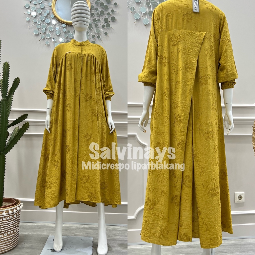 Salvina Y.s MidiDress Linen crinkle Jaguar Crespo