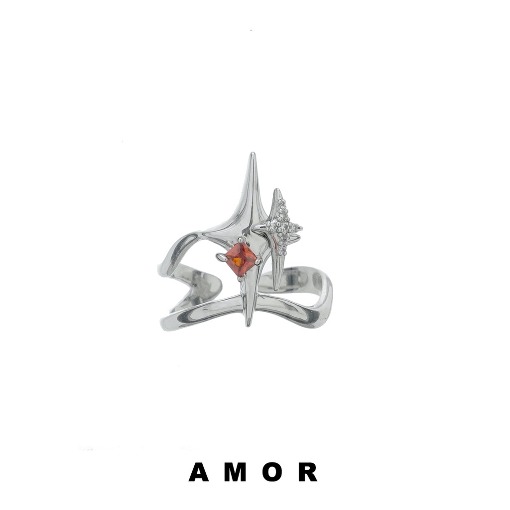 Y2k Cincin set Cincin Astral ring Desain Minoritas Cincin Open adjustable