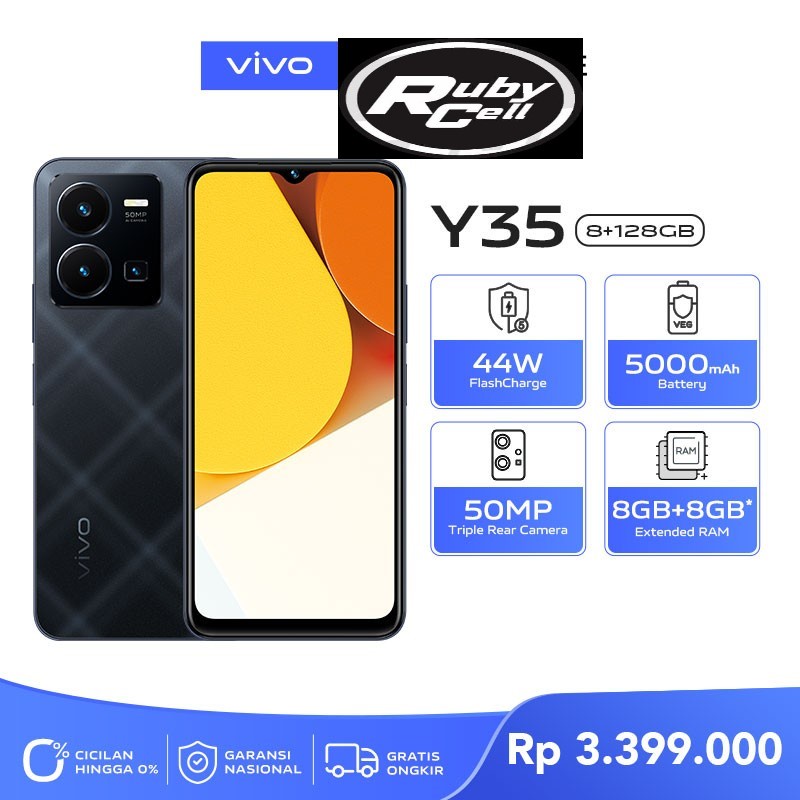 vivo Y35 (8/128) - RAM 8GB+8GB Extended, 44W FlashCharge+5000mAh