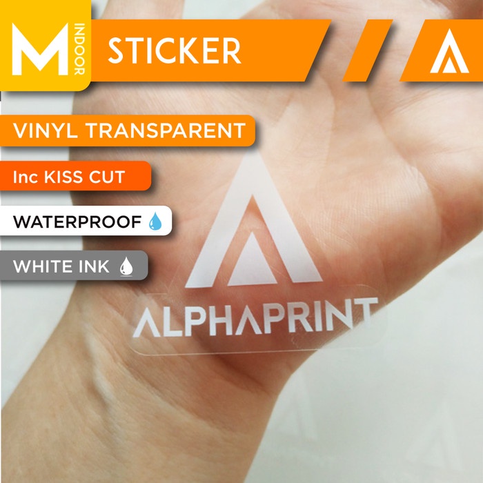 

Sticker Custom Vinyl Transparan / Bening Tinta Putih (Print & Cut)