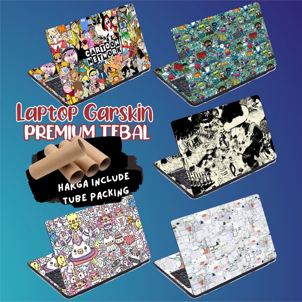 Garskin Laptop Anti Gores Doodle Scrapbook Premium Full set 10 12 13 14 15 inch  Acer Lenovo Asus Macbook Dell