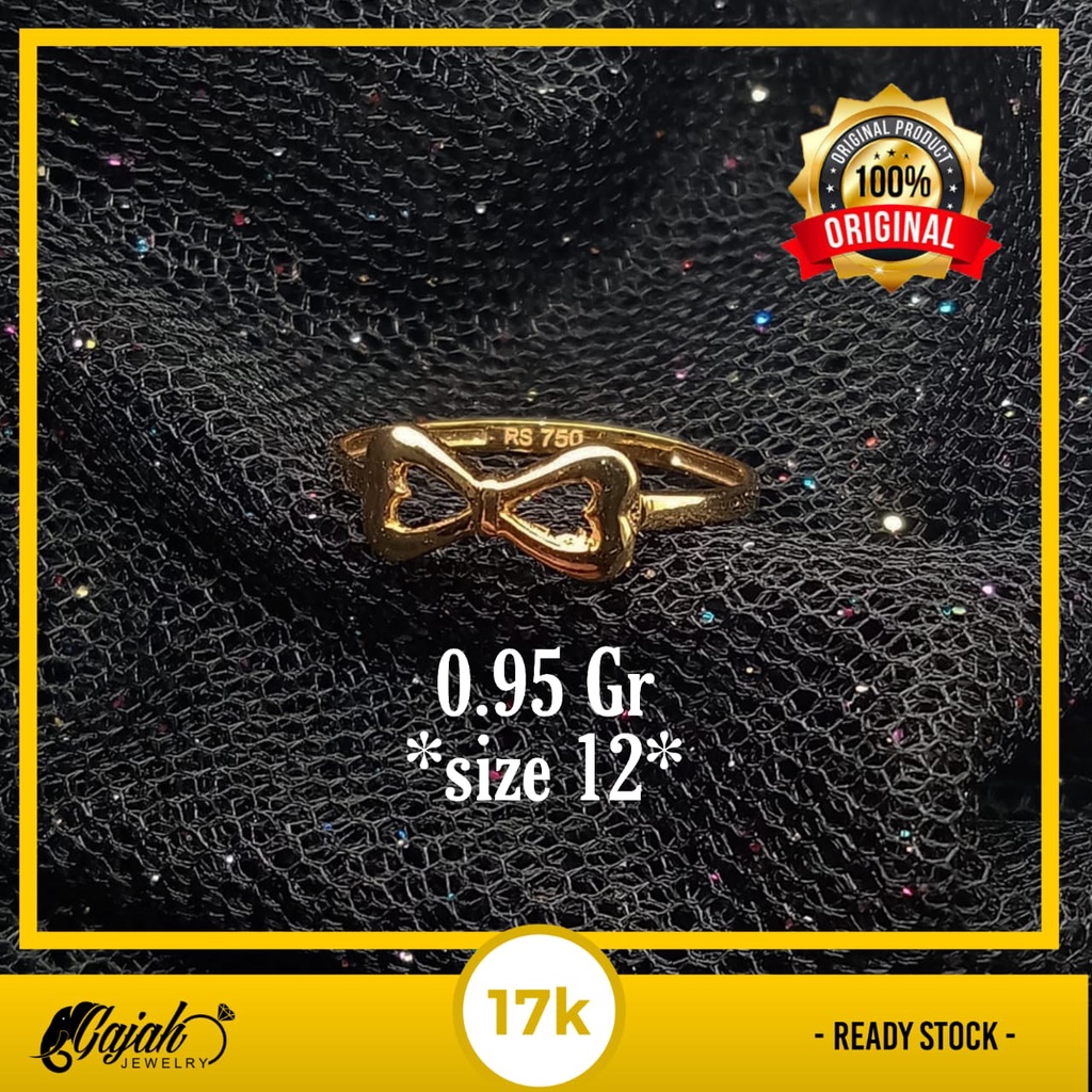 Cincin emas 17k - 0.95 gr kadar 750 - 4063