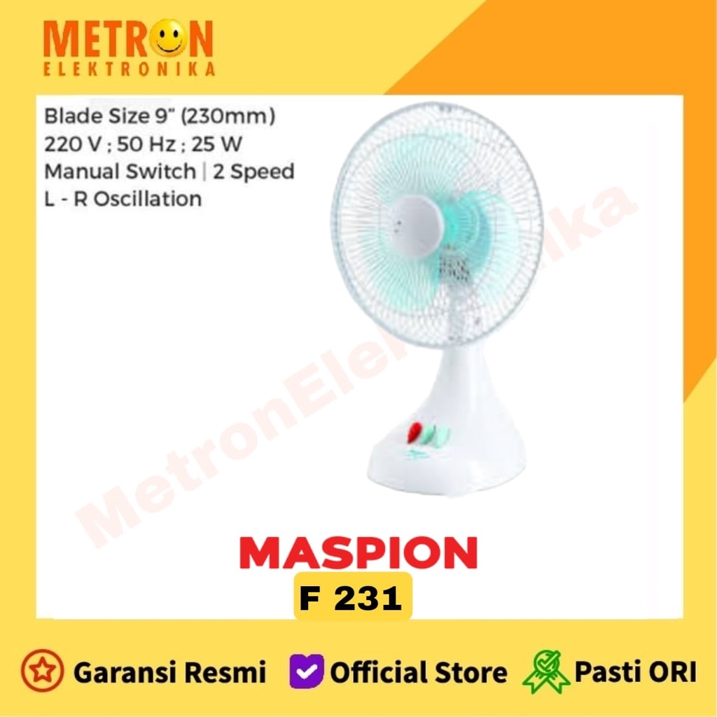 MASPION F 231 KIPAS ANGIN / DESK FAN 9 INC /  F231