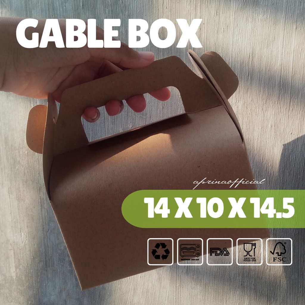 

Gable Box Dus Snack Tas Hajatan Kekinian 14X10X14.5 Dengan Laminasi