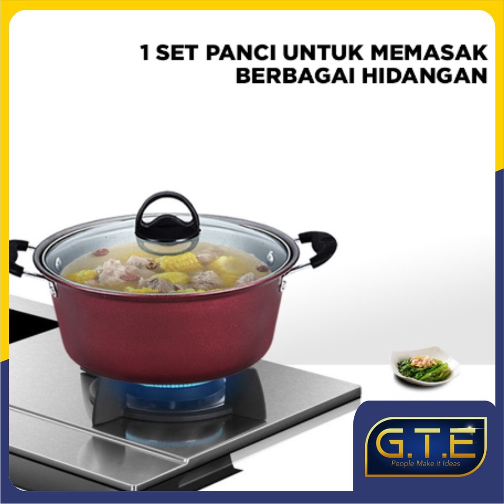 GTE | Panci Wajan Set isi 3pcs / Panci Penggorengan Set