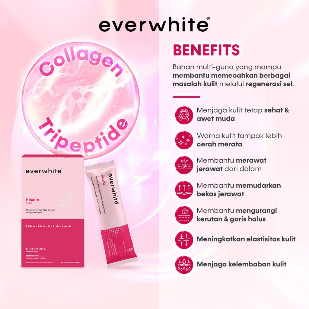 EVERWHITE Hicolla Minuman Collagen Pencerah Isi 10 &amp; Isi 7 Sachet