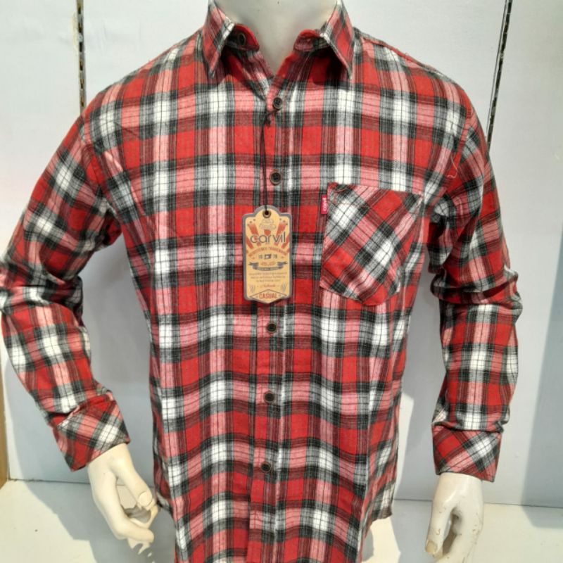 KEMEJA PRIA MEREK CARVIL JEANS ORIGINAL / KEMEJA FLANEL LENGAN PANJANG CARVIL
