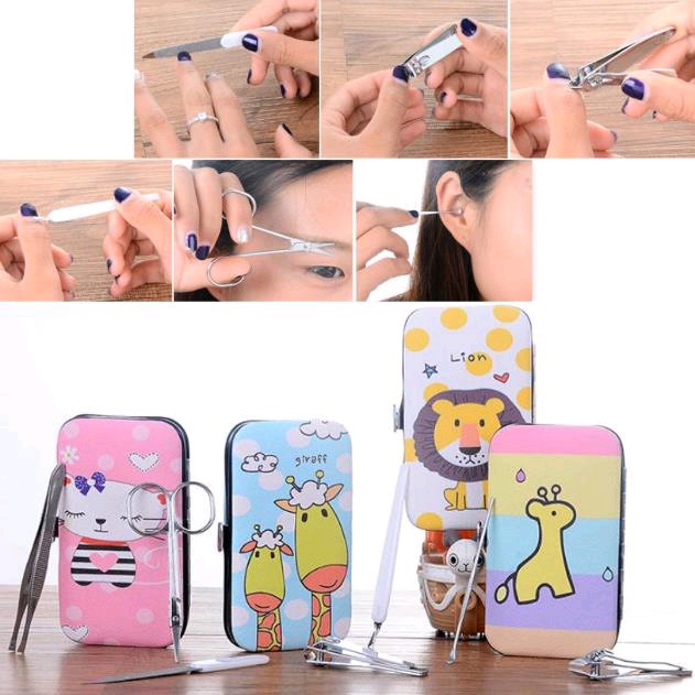 Nama - Set gunting kuku lucu motif animal travel murah