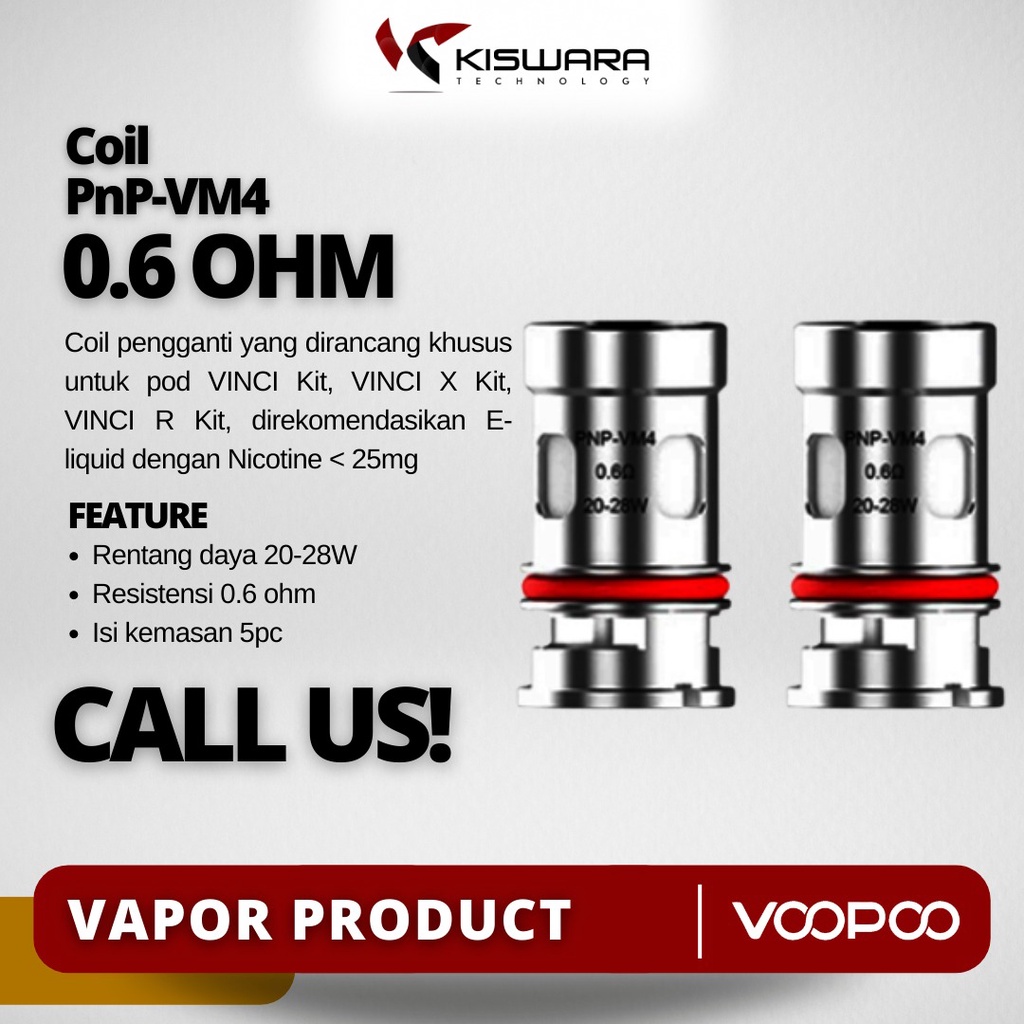 Voopoo PnP-VM4 0.6 Ohm Coil Head PACK 5 PCS