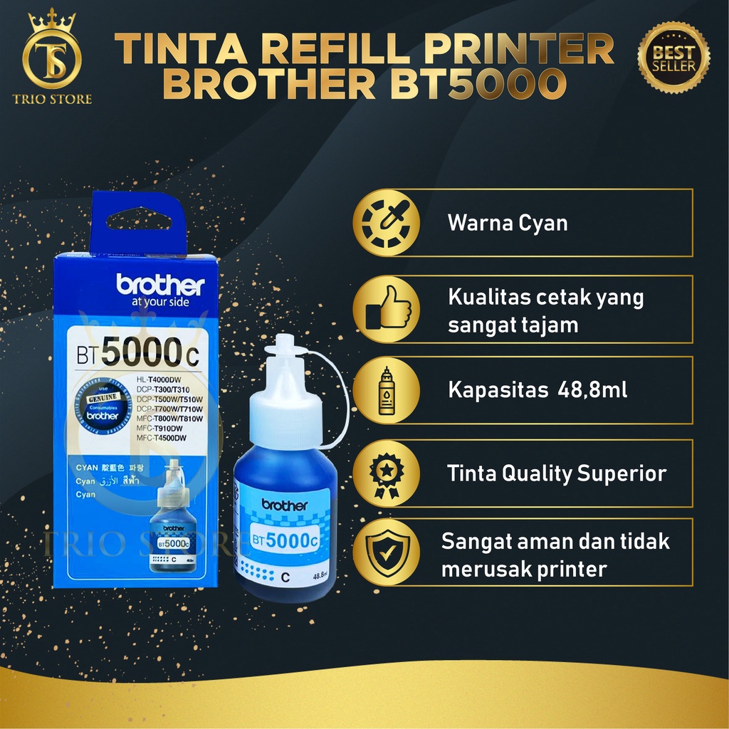 1 SET 4 PCS Tinta Brother BTD60BK BT5000 For Printer DCP T310 T510W T710W T810W