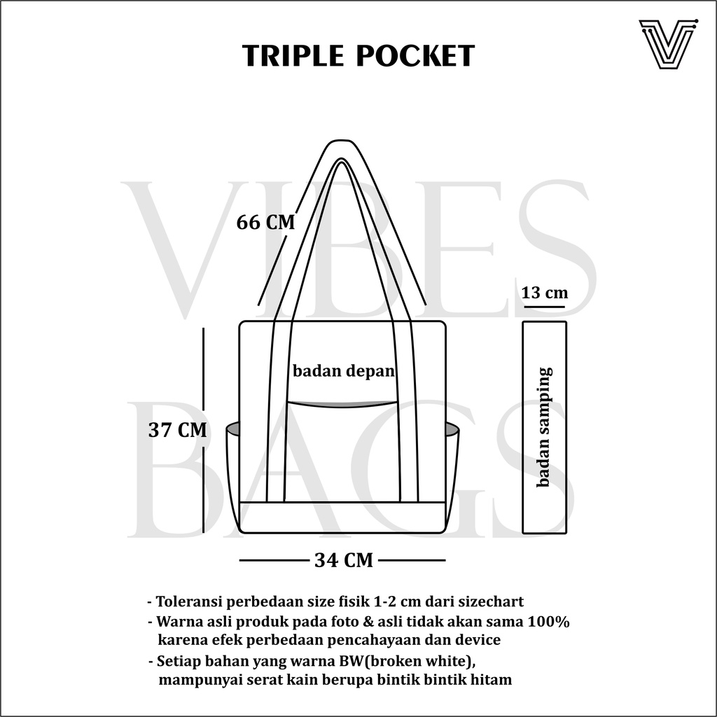 Totebage Triple pocket