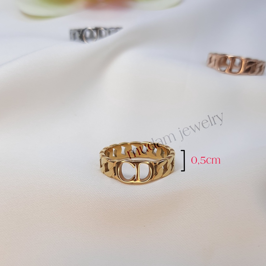 Cincin Titanium Lebar 5mm dan 8mm D Mewah dan Elegan Tersedia Warna Rose Gold, Gold dan Silver