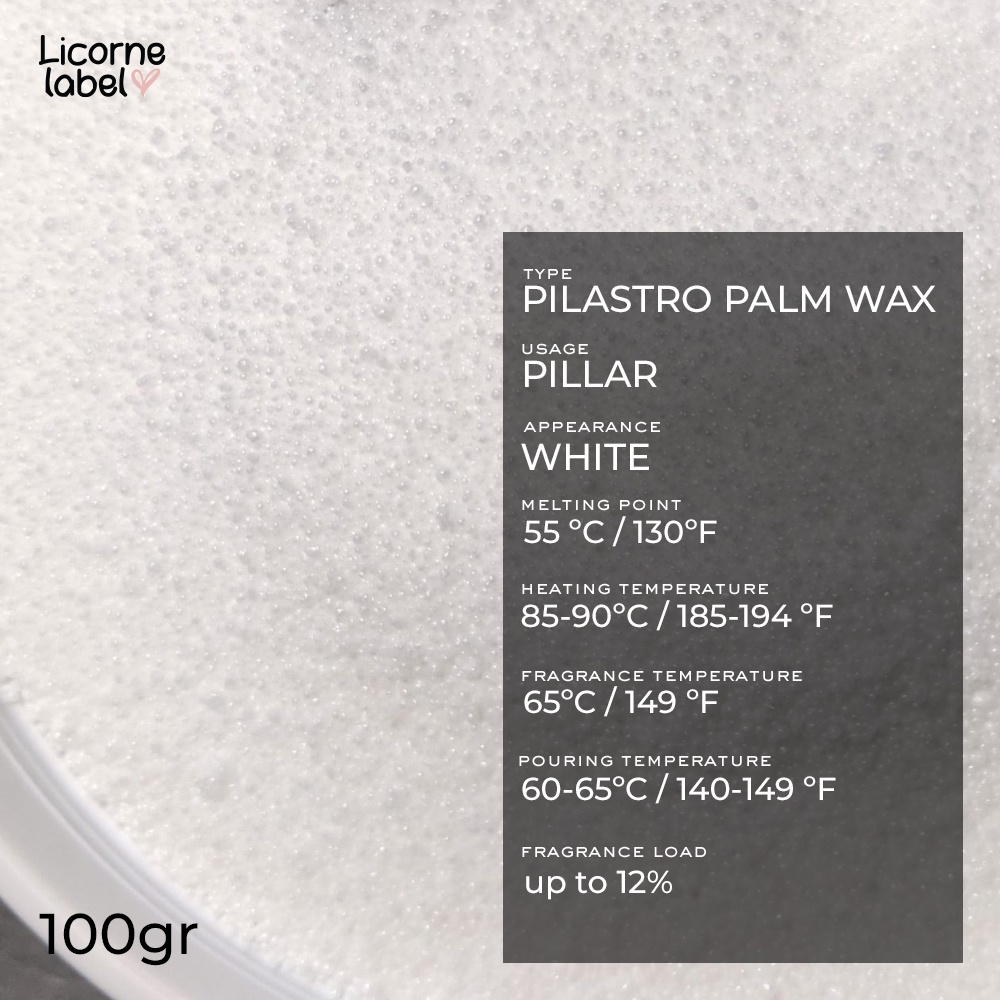 100 gr Lumino Palm Wax - Pilastro Palmwax Bahan Lilin Aromaterapi Natural / Scented Candle Vegatable wax untuk Tealight Container Pillar