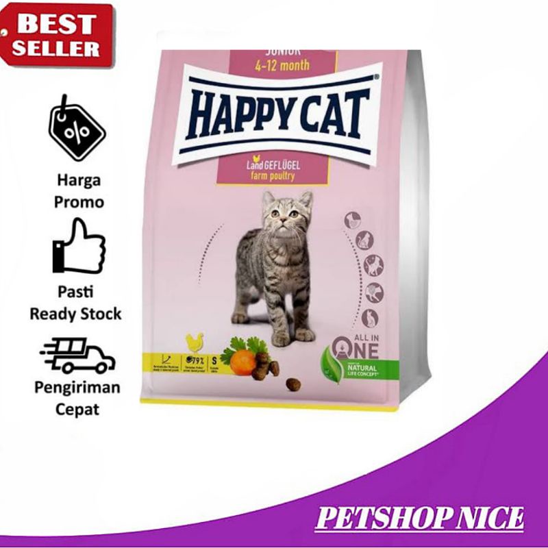 Happy Cat Junior atau Kitten Poultry 4 kg / Makanan untuk Kucing anakan / kitten