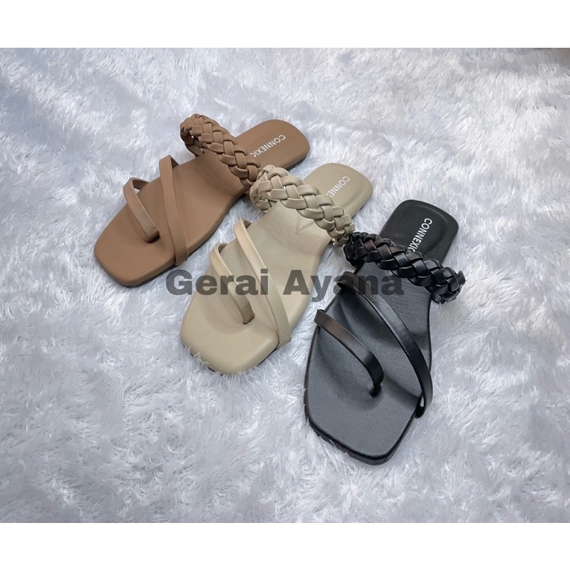 Sandal Wanita Connexion - Sandal Wanita Kepang Slop Tali Sandal Nevada