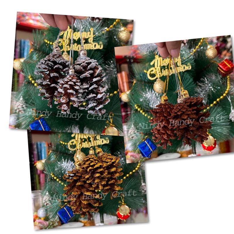 Gantungan Pinus Bijian - Biji Pinus - Biji Buah pinus - Hiasan Natal - Gantungan pohon Natal