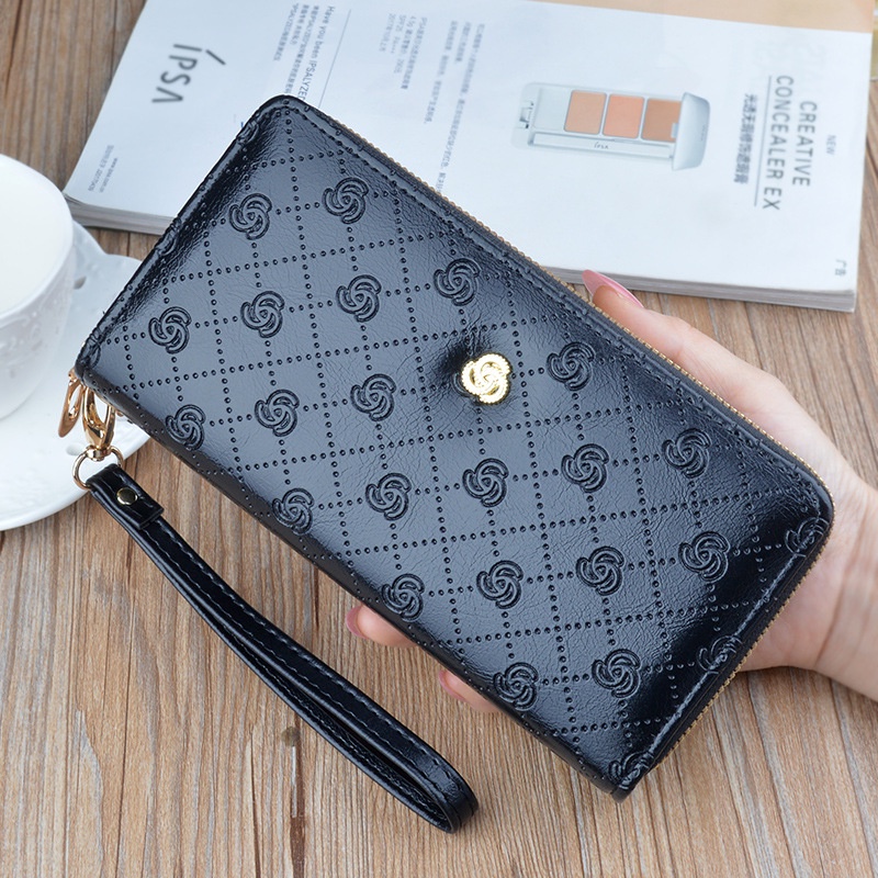 DOMPET PANJANG WANITA IMPORT 2 RESLETING KULIT HITAM JAELINA WA625B5 MUAT HP BRANDED PREMIUM TALI PENDEK REMAJA KEKINIAN KARTU UANG KOIN KOREA FASHION BATAM CASUAL SIMPLE