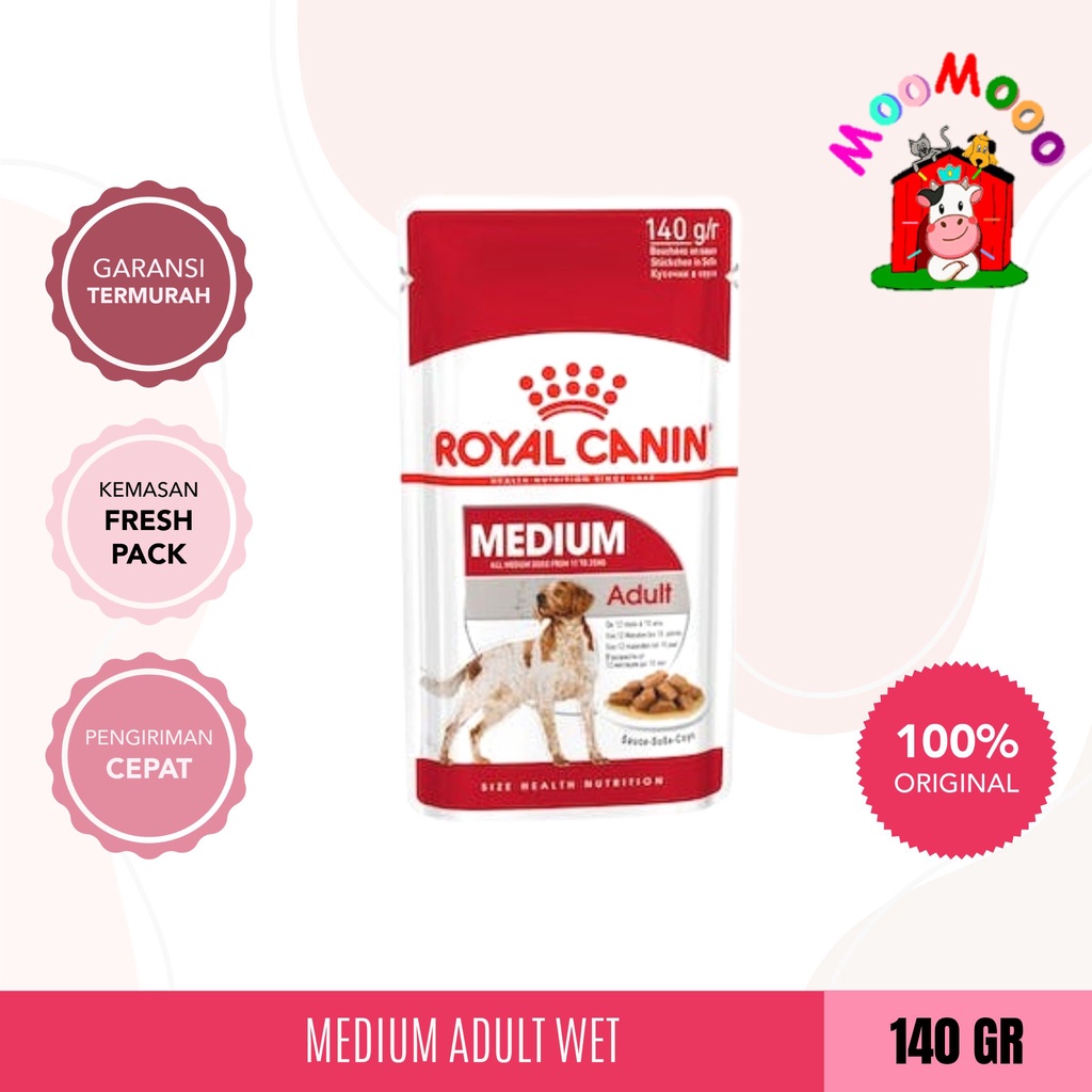 Royal Canin Medium Adult Pouch 140gr - Makanan Anjing / wet food