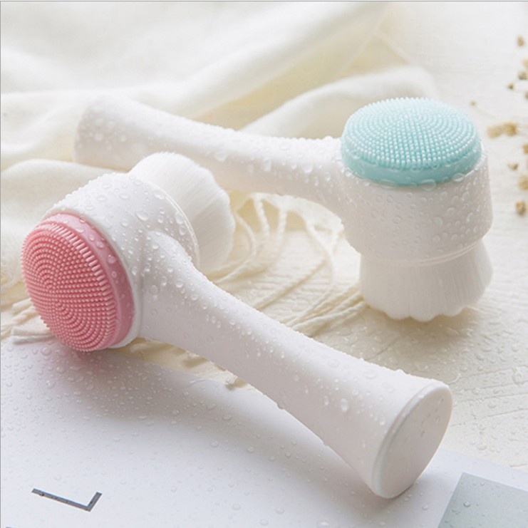 [ COD ] Brush Muka / Alat Pembersih Wajah / Facial Brush Silikon 2in1