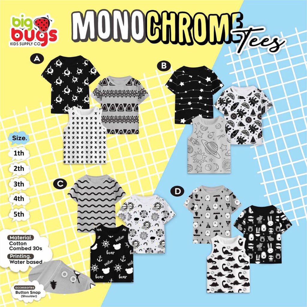 Monochrome Tees 3in1 by Bigbugs