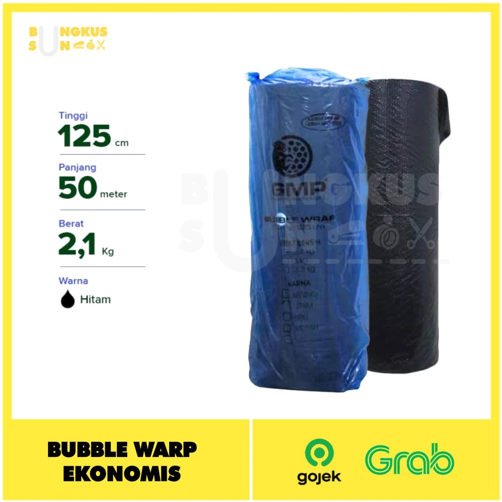 bubble wrap hitam 125cm x 50m