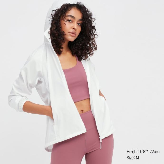 Uniqlo Women Jaket Parka Saku Uv Protection (Bonus Pocketable Pouch)