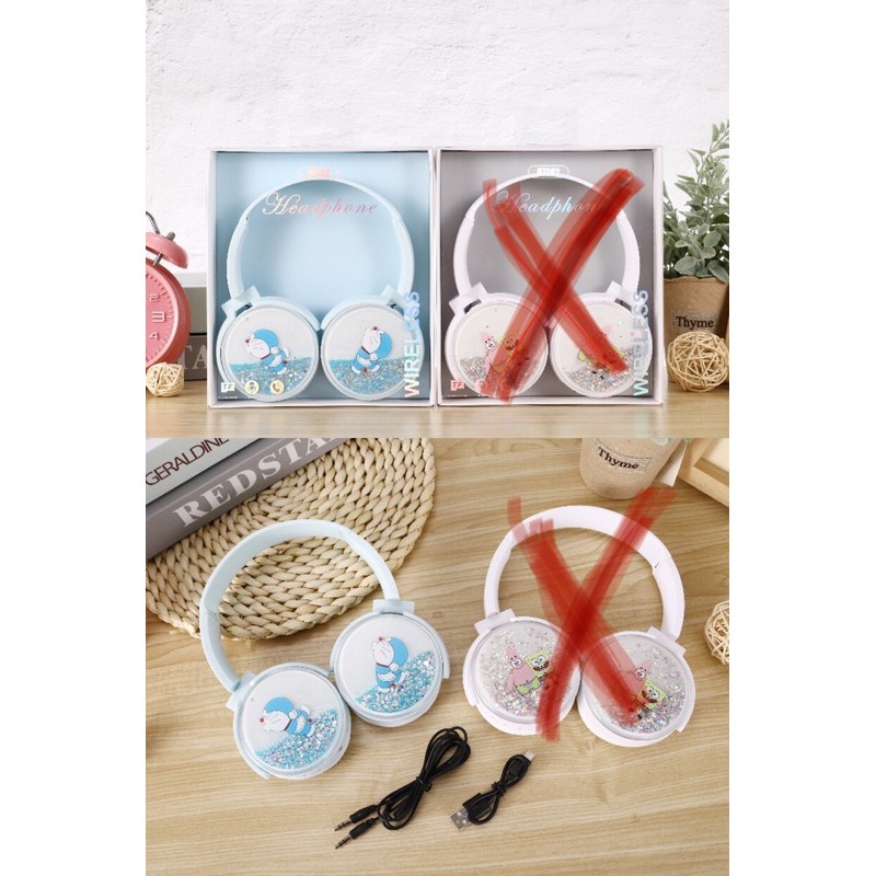Headset wireless Type 002 karakter cartoon Gajah /FLAMINGGO/DORAEMON TERMURAH