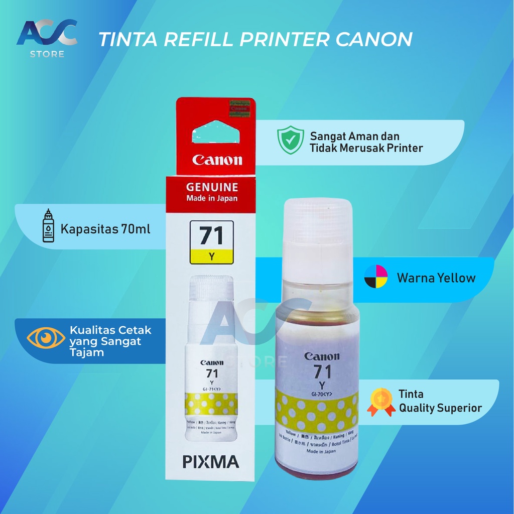 1 SET 4 PCS Tinta Canon Gi 71 Isi Ulang Printer G2020 G2021 G2060 G3020 G3021 G1020