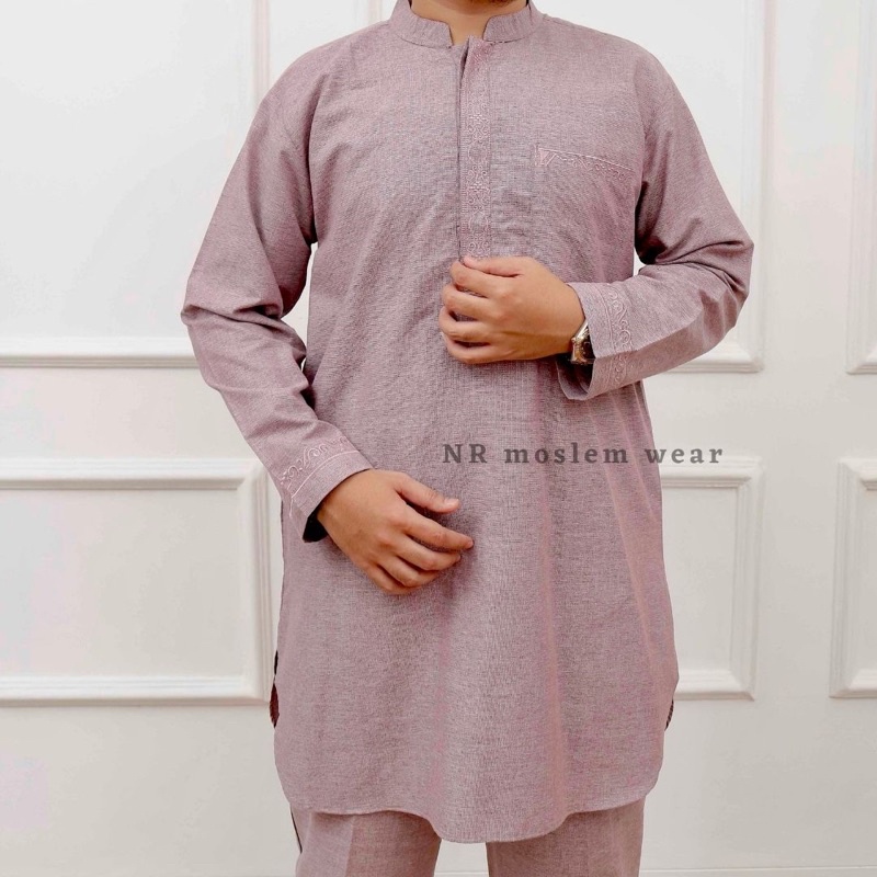 BAJU KOKO SETELAN CELANA , SETELAN PAKISTAN , BAJU  KOKO WARNA LENGAN PANJANG