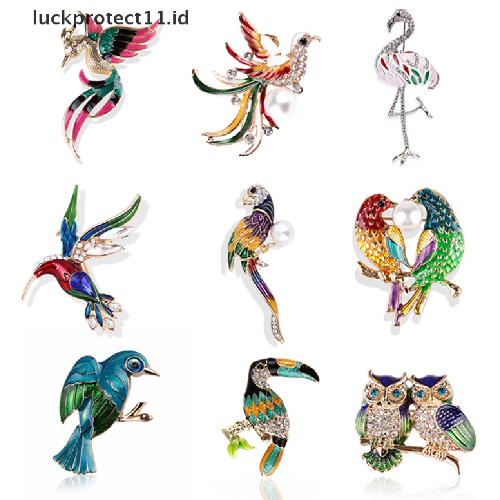 /Fashion Hot// Fashion// Wanita Flamingo Kristal Burung Phoenix Animal Bird Owl Breastpin Bros Pin Perhiasan.