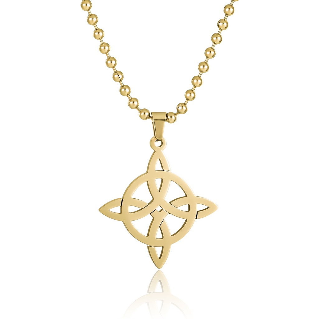 Kalung Geometri Simpul Seltik Penyihir Stainless Steel Witchcraft Pria Wanita Wicca Kalung Perhiasan Penyihir