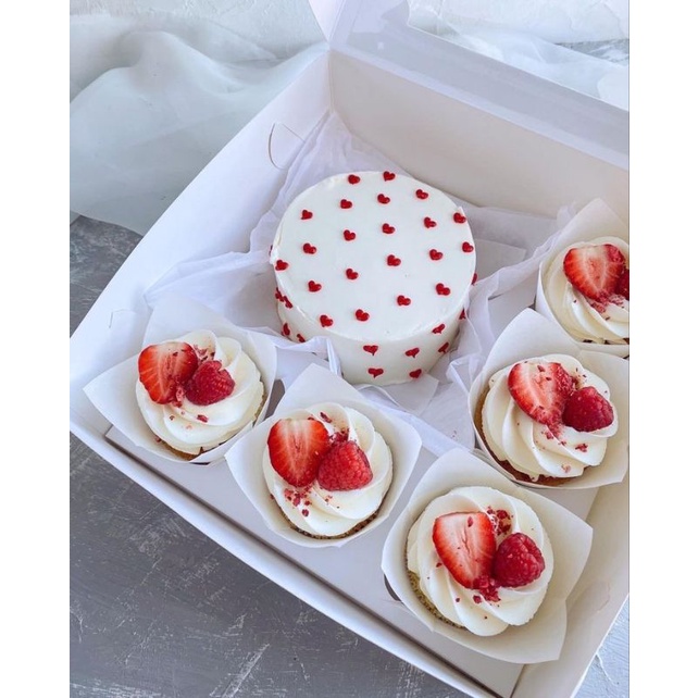 Jual Korean Cake Set Cupcake / Bento Cake / Kue Ultah / Kue Ultah Depok