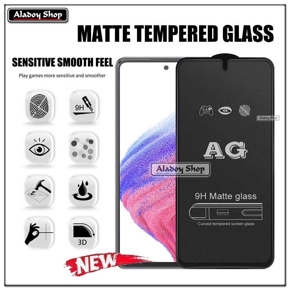 Paket 3IN1 Tempered Glass Layar Matte Anti Glare Samsung A53 5G Free Tempered Glass Camera dan Skin Carbon