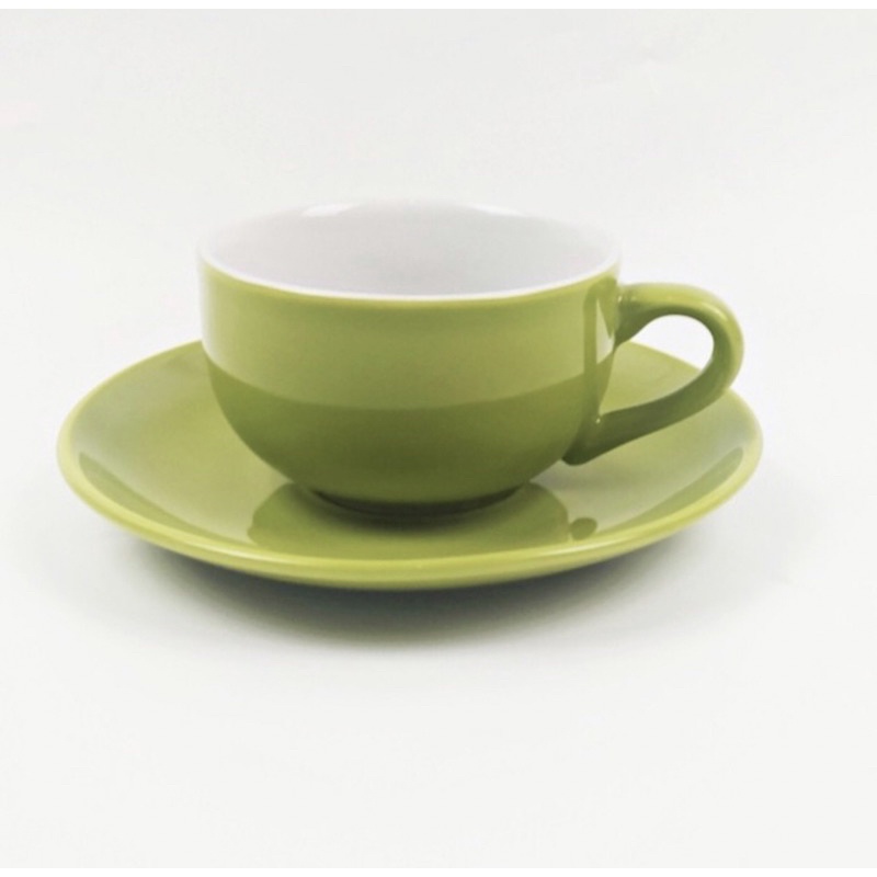 Cangkir Keramik Kopi latte Teh Motif KPC Hijau Muda - 1 lusin