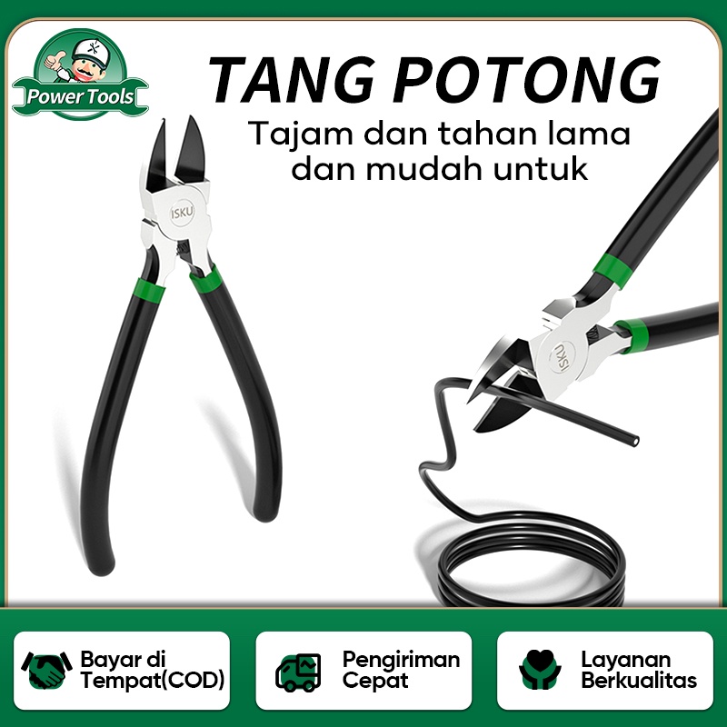 ISKU Plastic Cutting Nippers 6&quot; Tang Potong Kawat Kabel Bahan CR-V Baja HRC62 Multipurpose Cutting Nippers  Original 100% Bisa COD