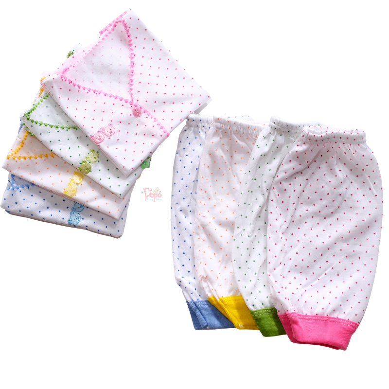 Setelan Pendek Bayi/Baby Newborn (Motif Bintik)