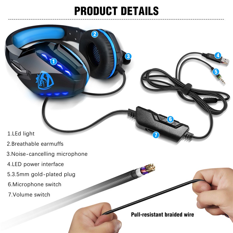 Sicibel S11 Headset Gaming Deep Bass Stereo Noise Canceling Untuk PS4 PS5 Xbox One Switch PC