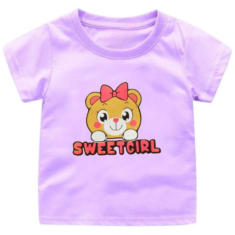 Atasan kaos anak perempuan sweet girl 1-12 tahun ukuran s.m.l.xl.xxl.xxxl baju anak cewek cute