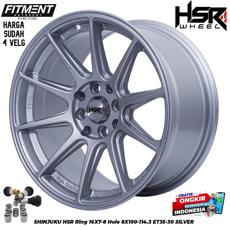 velg mobil hsr shinjuku ring 16 lebar belakang model jari jari free ongkir