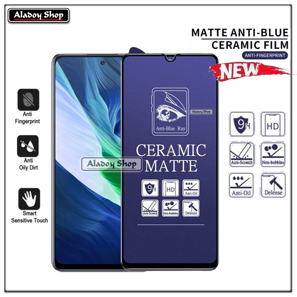 PAKET 3IN1 Anti Gores Blue Matte Anti Glare Infinix Note 10 Pro Nfc + Tempered Glass Camera dan Skin Carbon