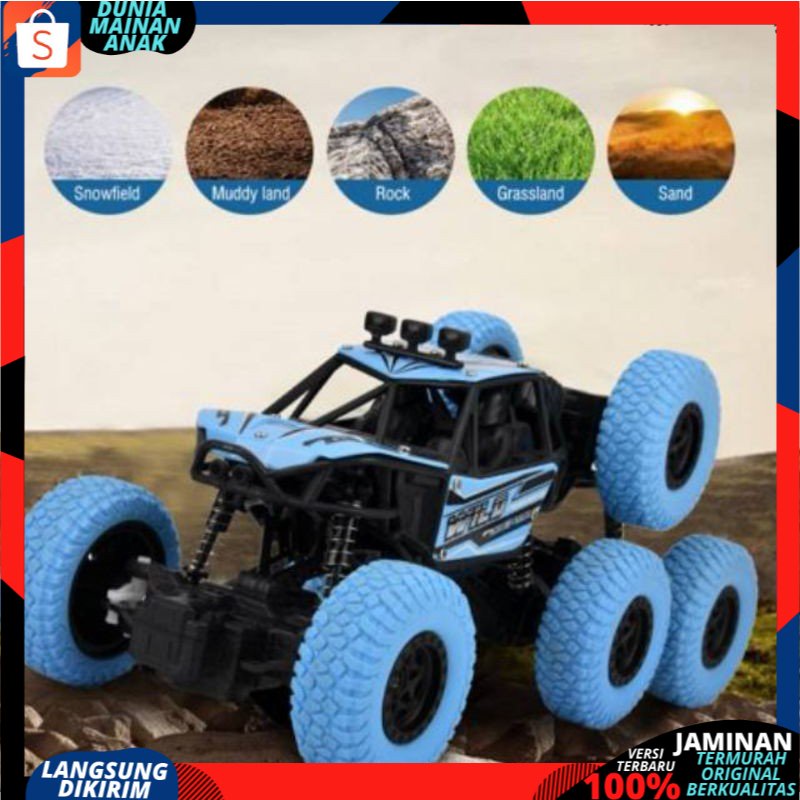 MAINAN MOBIL REMOT CONTROL 4WD TERBARU 8 RODA 1;18 MOTION RC CAR CLIMBING CAR BATERAI CAS