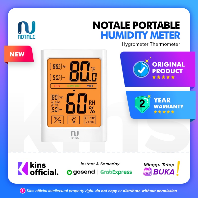 Notale Hygrometer Thermometer Humidity Meter Alat Ukur Kelembapan Suhu