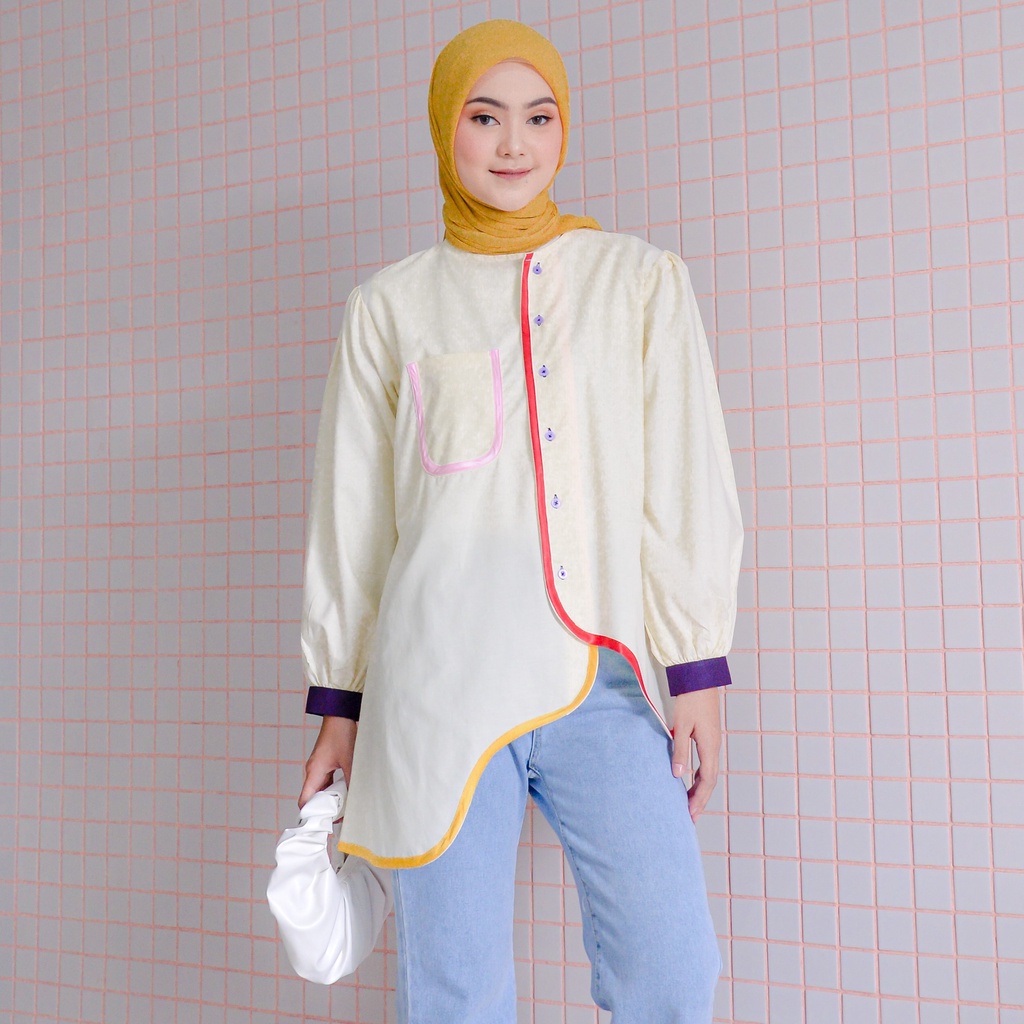 NUNA Indie Shirt | atasan kemeja wanita katun polos busui