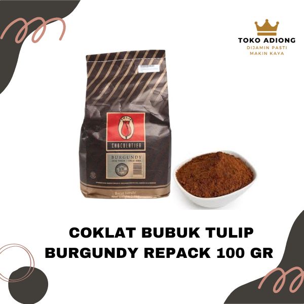 

COKLAT BUBUK TULIP BURGUNDY REPACK 100GR / 1 ONS