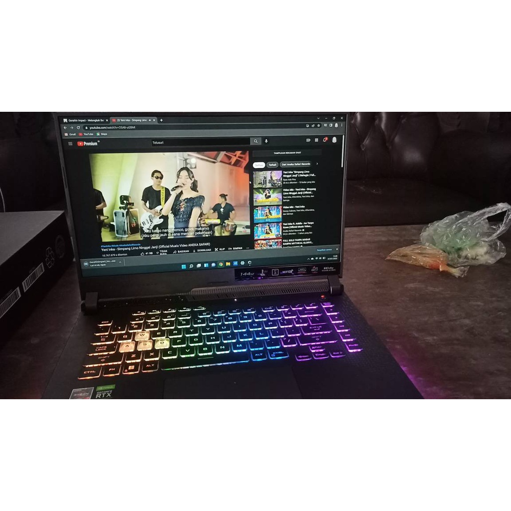 Laptop Gaming Asus Rog G513RC R735B7G-O RTX3050 4GB RYZEN 7 6800H RAM 16GB 512GB SSD OHS 15.6FHD 144HZ W11