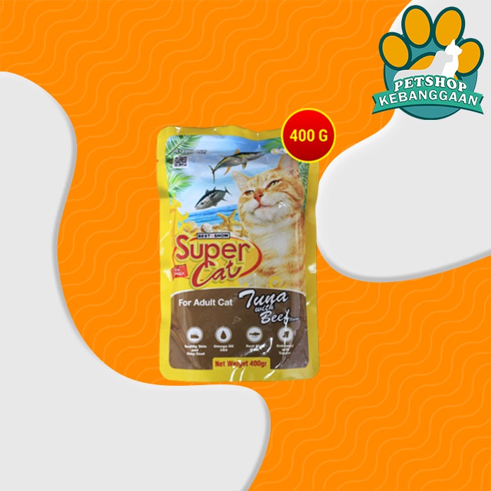 Super Cat Pouch Makanan Basah Kucing Wet Food SuperCat 400 Gram